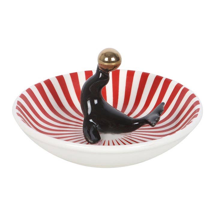 Front view showing seal balancing ball detail on white background