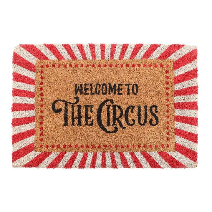 Angled view of full doormat design
