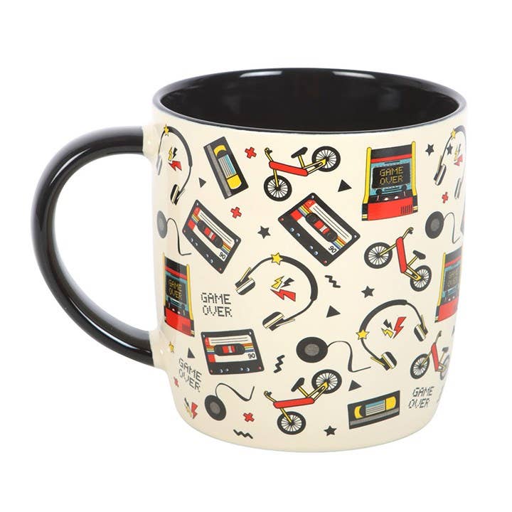 Angled view of mug showing handle on white background