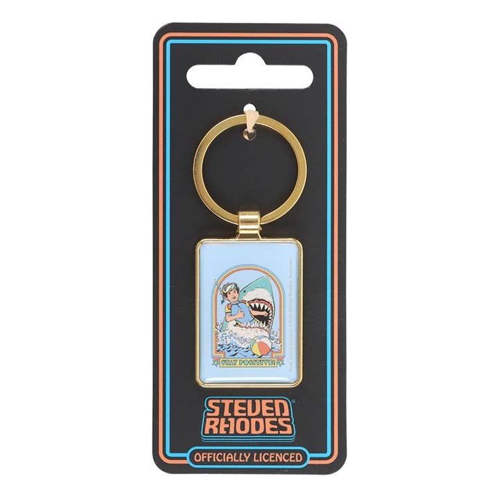 Keyring on packaging card against white background
