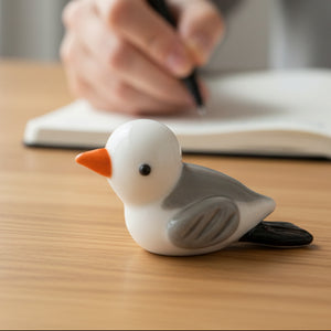 Seagull lucky charm token with fine coastal detail