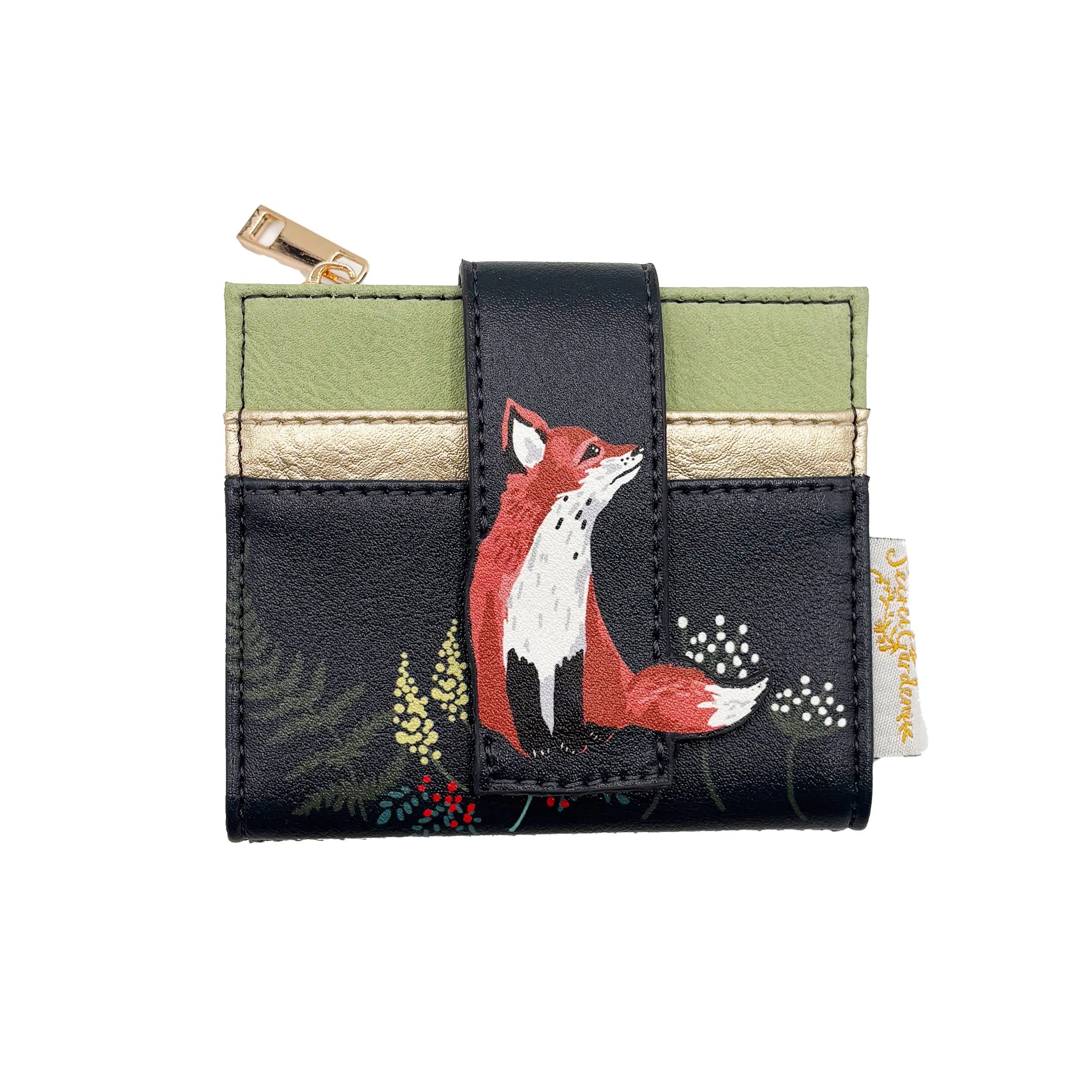 Fox foldover cardholder isolated on white background front view