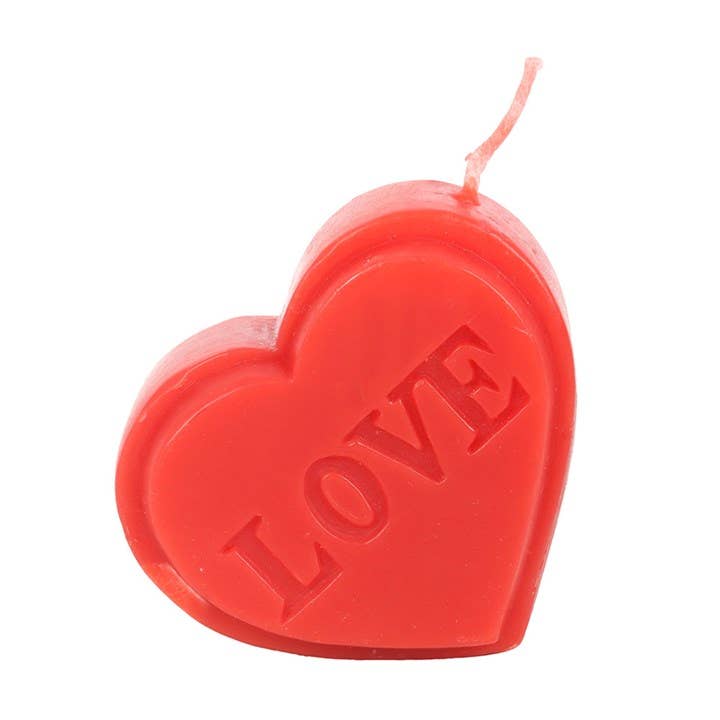 Self Love Club collection red heart shaped candle
