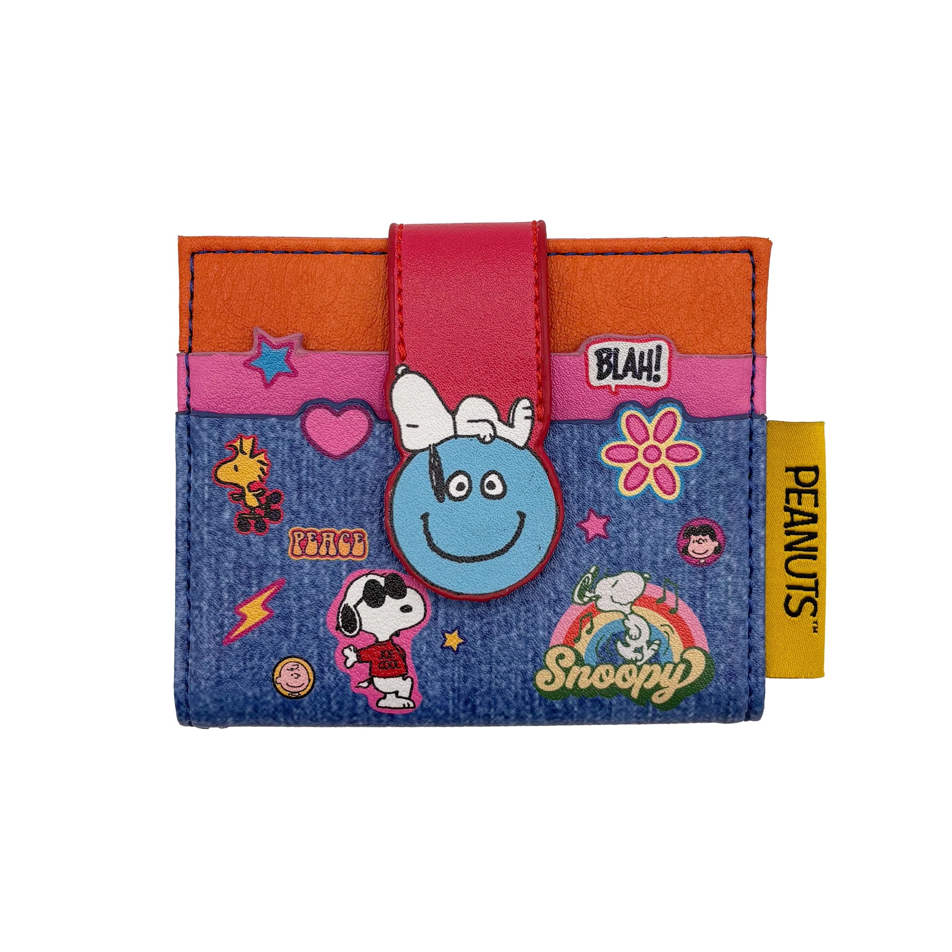 Snoopy Peanuts wallet with retro patch details