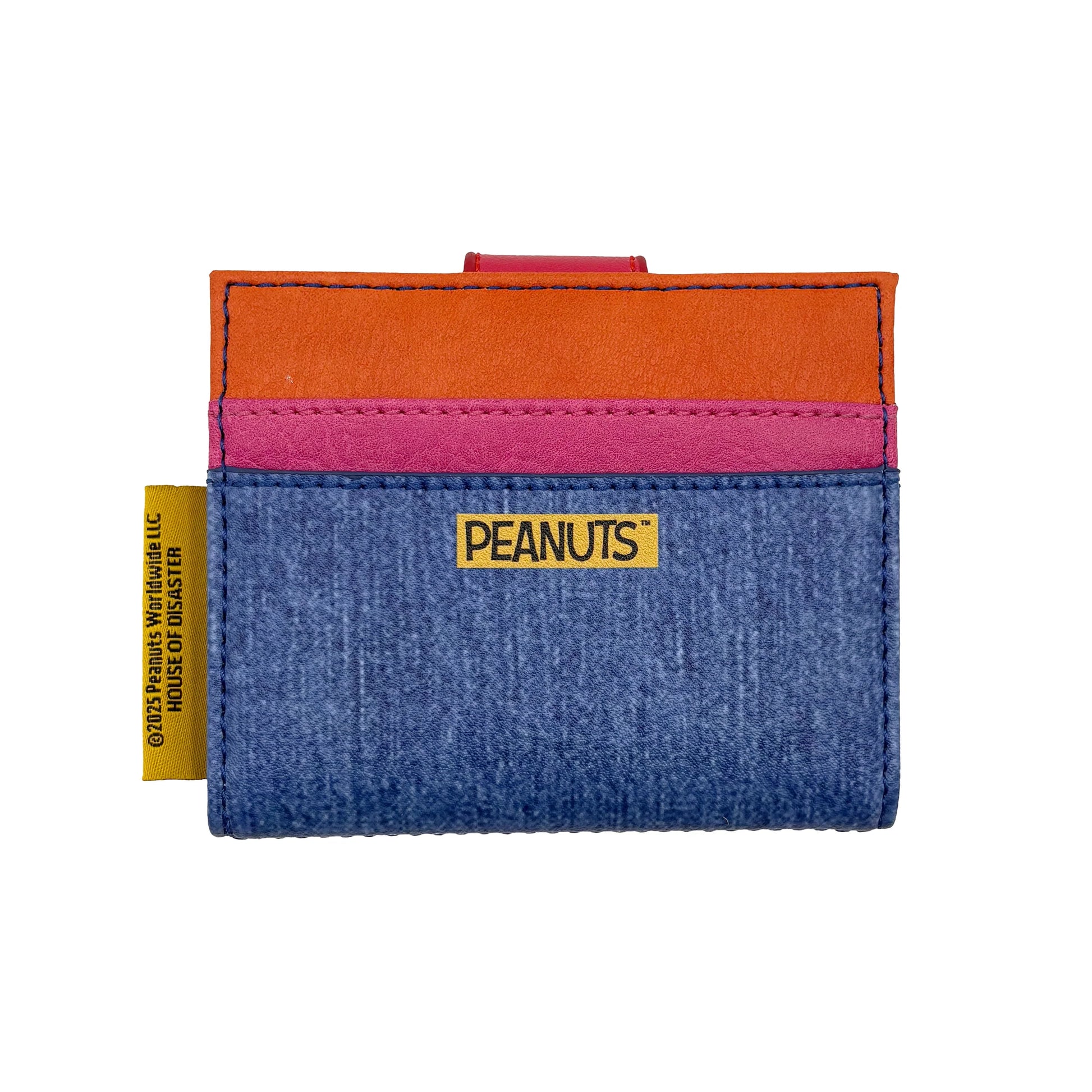 Peanuts wallet back view in blue PVC