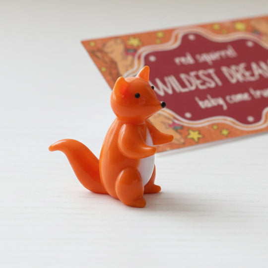 Squirrel lucky charm token with detailed bushy tail