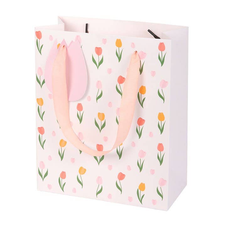 Tulip Fields collection gift bag showing vibrant flower print