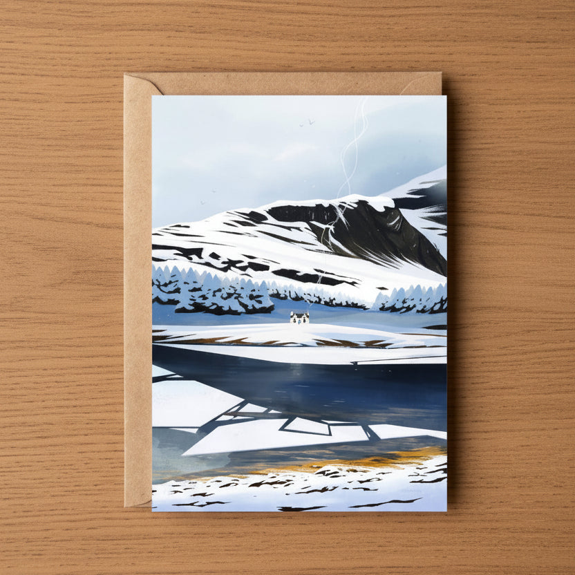 Winter at Loch Eil, Cosy Cottage Greeting Card