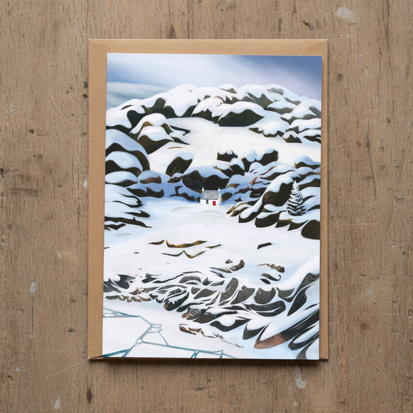 Winter at Mull of Kintyre, Cosy Cottage Greeting Card