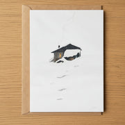 Winter Hide, Cosy Cottage Greeting Card