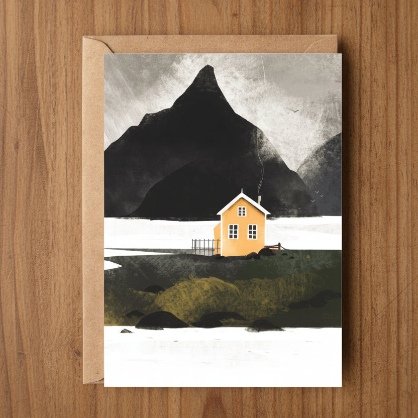 Yellow Cottage, Cosy Cottage Greeting Card