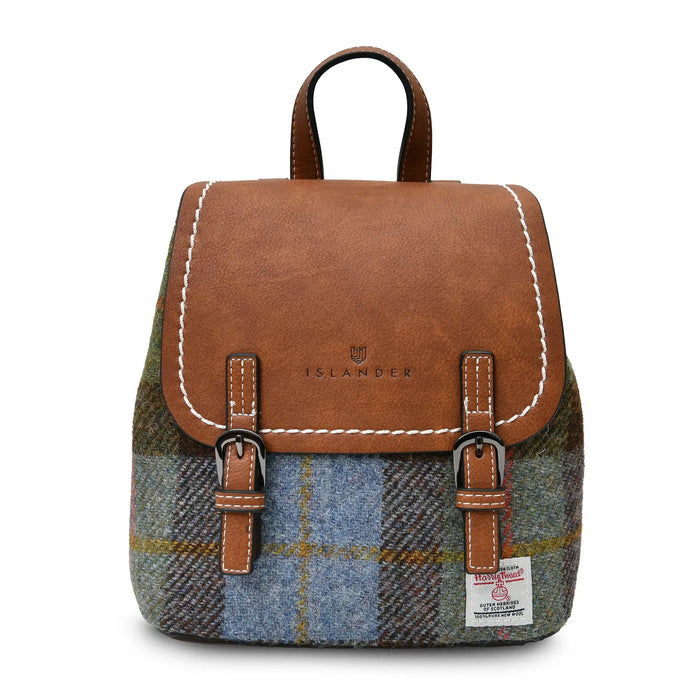 Chestnut & Blue Tartan Jura Backpack with Harris Tweed®