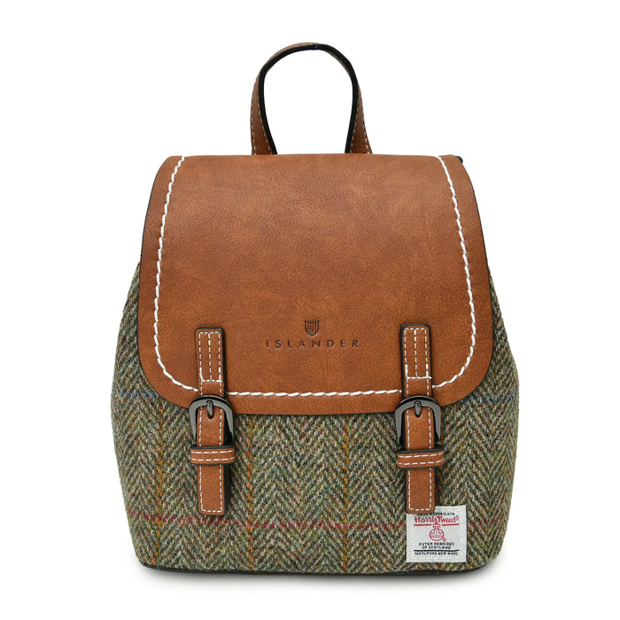 Chestnut Herringbone Jura Backpacks with Harris Tweed Contempo