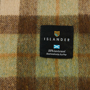 The Islander badge showing the 100% lambswool authentication.