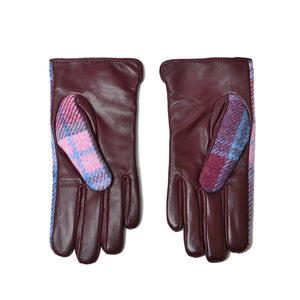 Back of the Ladies Harris Tweed Gloves showing the PU leather body. 