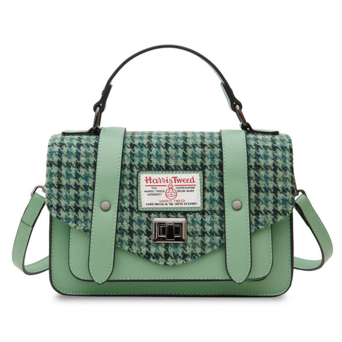 Green Dogtooth Satchels with Harris Tweed®