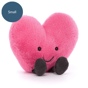 Small Jellycat Amuseable Hot Pink Heart Children's Soft Toy.