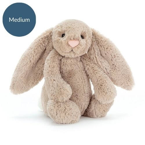 Jellycat Bashful Beige Bunny in Medium size.