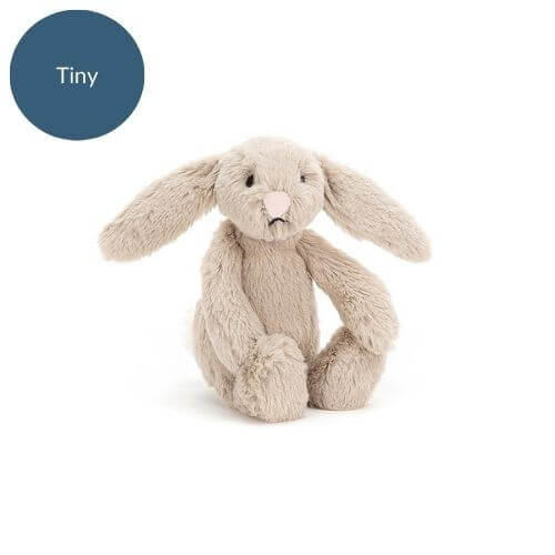 Jellycat Bashful Beige Bunny in tiny size.