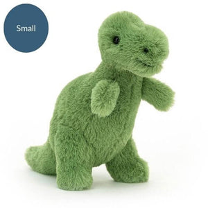 Small Jellycat Fossilly T-Rex children's soft toy.