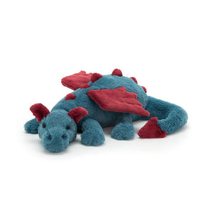 Jellycat Dexter Dragon blue and maroon soft toy