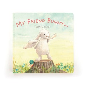 Jellycat My Friend Bunny Book front cover with white bunny picture