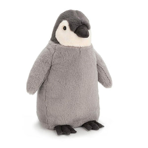Jellycat Percy Penguin soft toy with charcoal,pale grey and cream fur