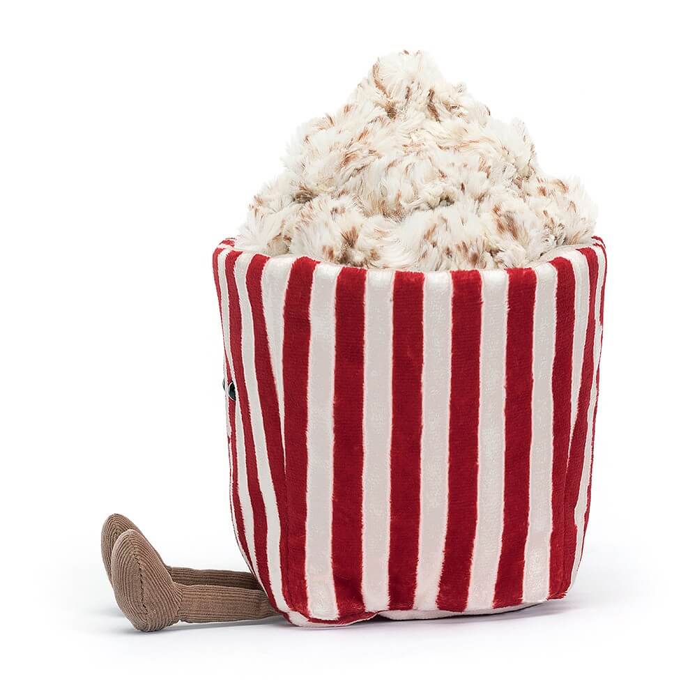From the side Jellycat Amuseable Popcorn children’s soft toy. 