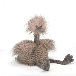 Soft and fluffy Jellycat Odette Ostrich pink children’s soft toy.
