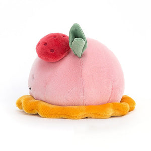 Side view of the Jellycat Pretty Patisserie Dome Framboise children's soft toy.