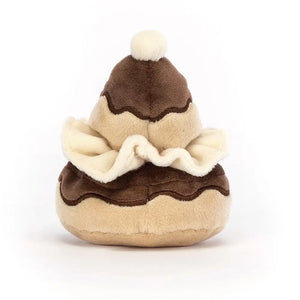 Jellycat Pretty Patisserie Religieuse children’s soft toy from behind. 