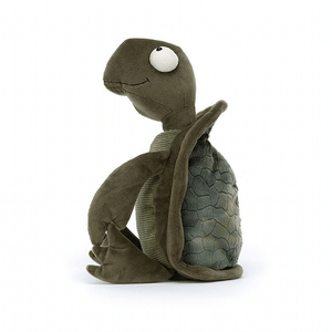 Side view of Jellycat Tommy Turtle in green.