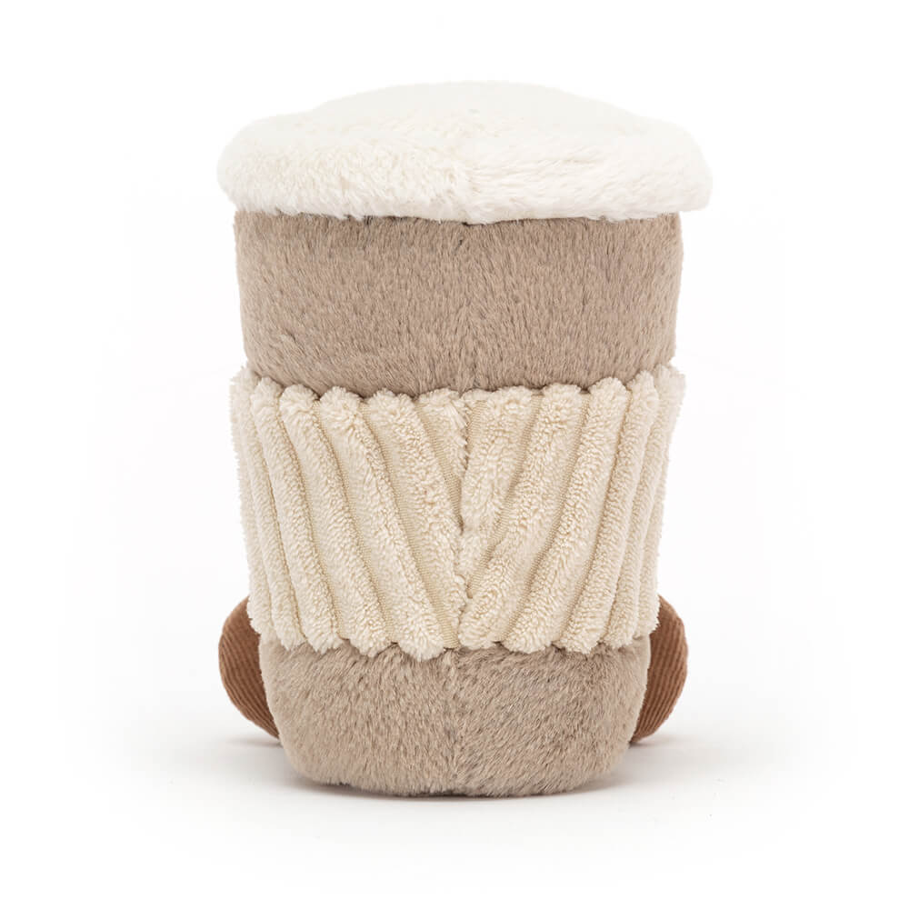 From behind Jellycat amuseable coffee to go children’s soft toy.