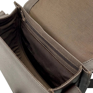 Inside the Maccessori Harris Tweed crossbody shoulder bag showing the internal pockets and zip.