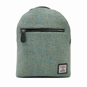 Turquoise Herringbone Harris Tweed backpack from MAccessori.