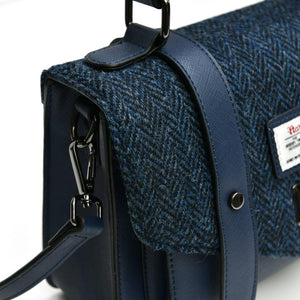 Harris Tweed Satchel / Handbag (Navy Herringbone) Shoulder Bags Snowpaw Contempo