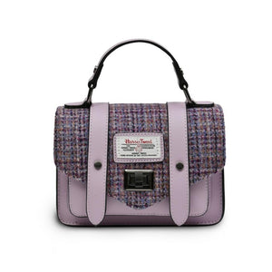 Harris Tweed Satchel / Handbag (Violet Mini Dogtooth) Shoulder Bags Snowpaw Contempo