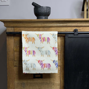 Highland Cow Hairy Coo Tea Towel - Contempo